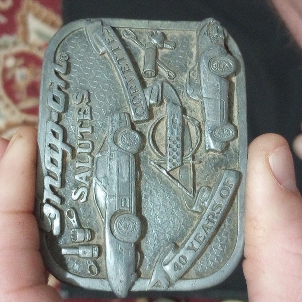 Vintage Snap On Tools limited edition salute to Corvette belt buckle